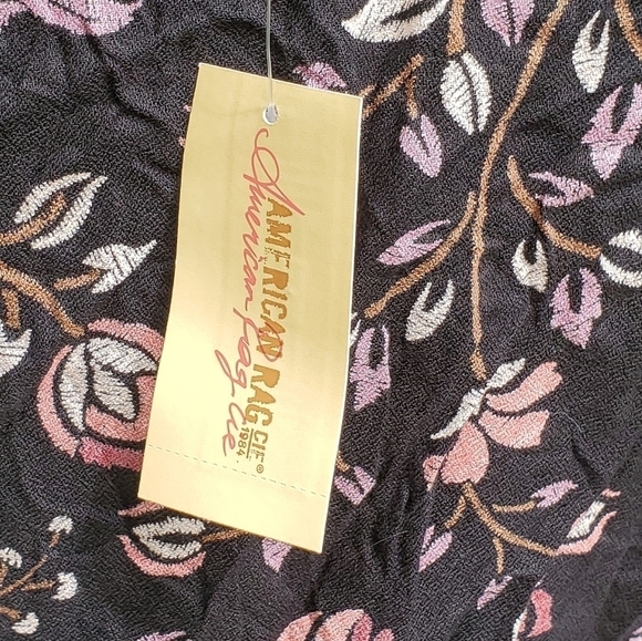 𝅺Floral black long sleeve ruffle dress American Rag - Picture 5 of 7